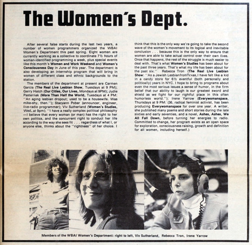 The Women's Dept. (Aug 1977)