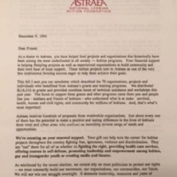 Astraea Foundation Letter to Donors